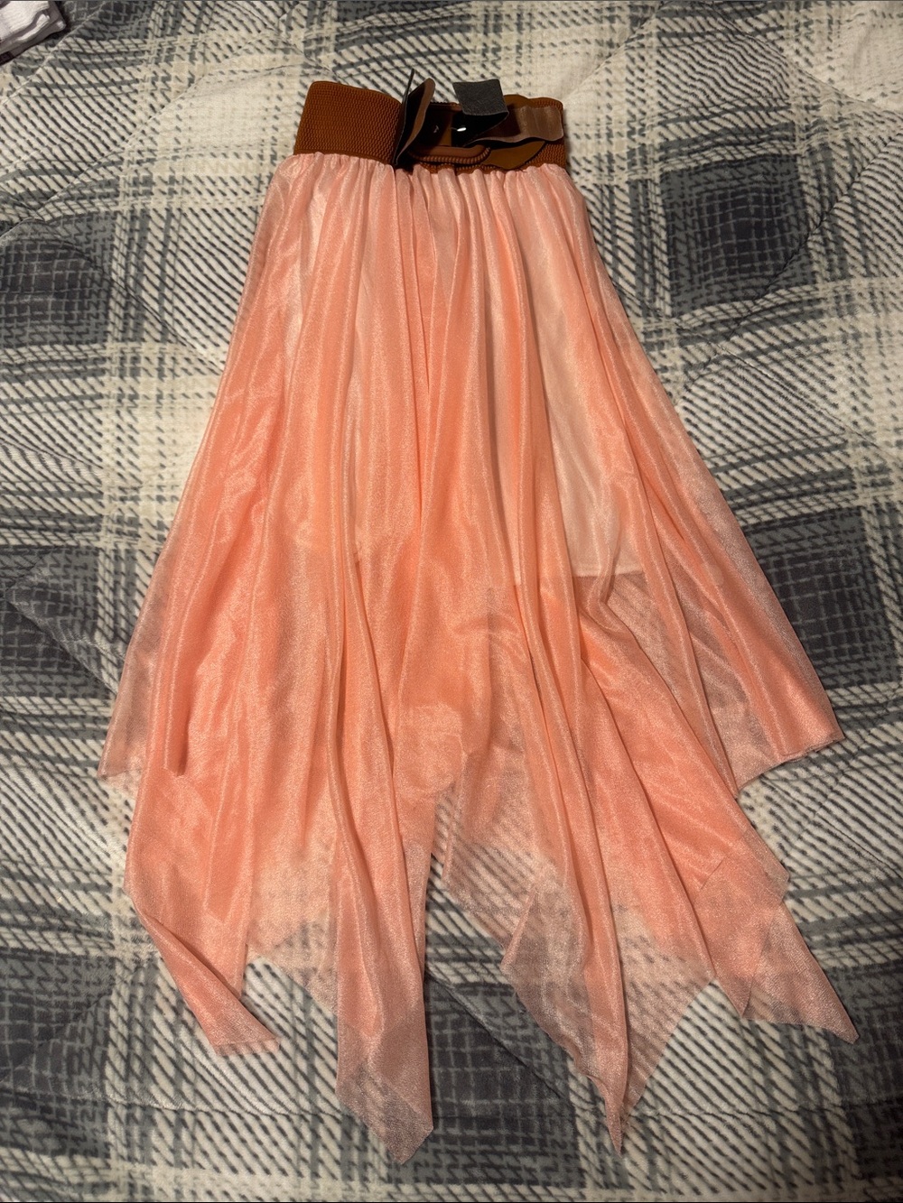 Women's Peach Shimmery Skirt